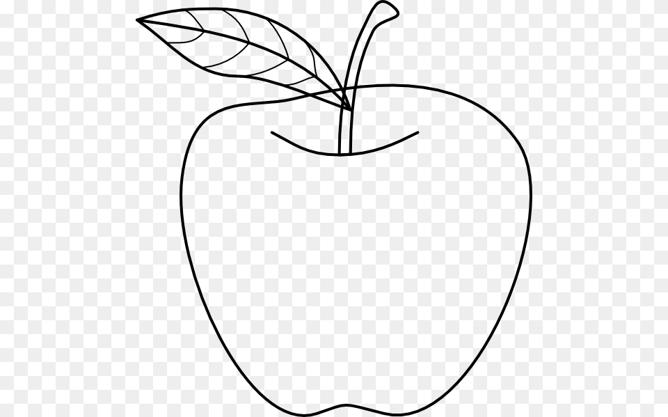 Apple Clipart Black And White, Food, Fruit, Plant, Produce Free Transparent Png
