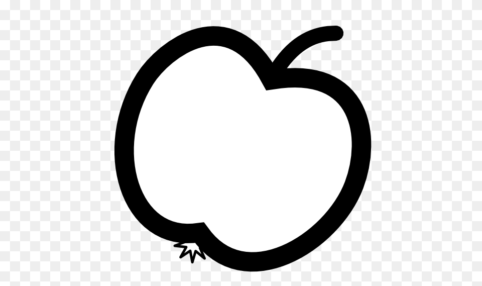 Apple Clipart Black And White, Stencil, Food, Fruit, Plant Free Png Download
