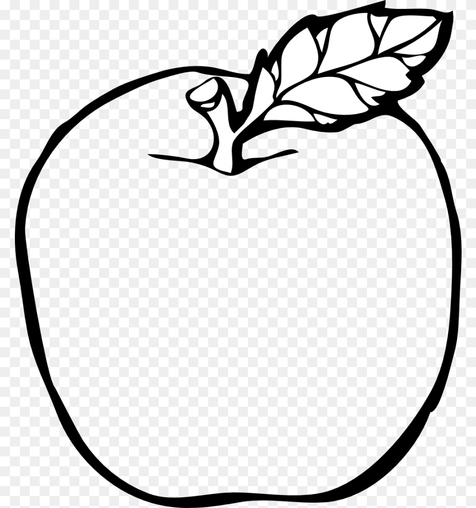 Apple Clipart Black And White Images For Mac, Leaf, Plant, Stencil, Silhouette Free Png Download