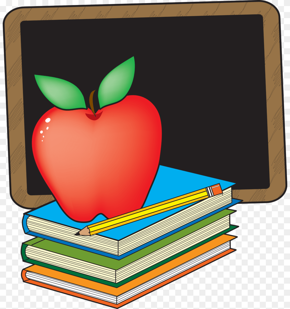 Apple Clipart For Teachers Images Black, Book, Publication, Food, Fruit Free Png Download