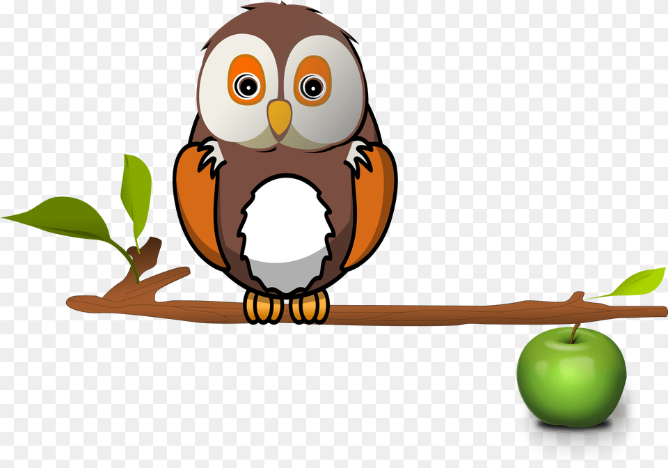 Apple Clipart Owl, Food, Fruit, Plant, Produce Free Png