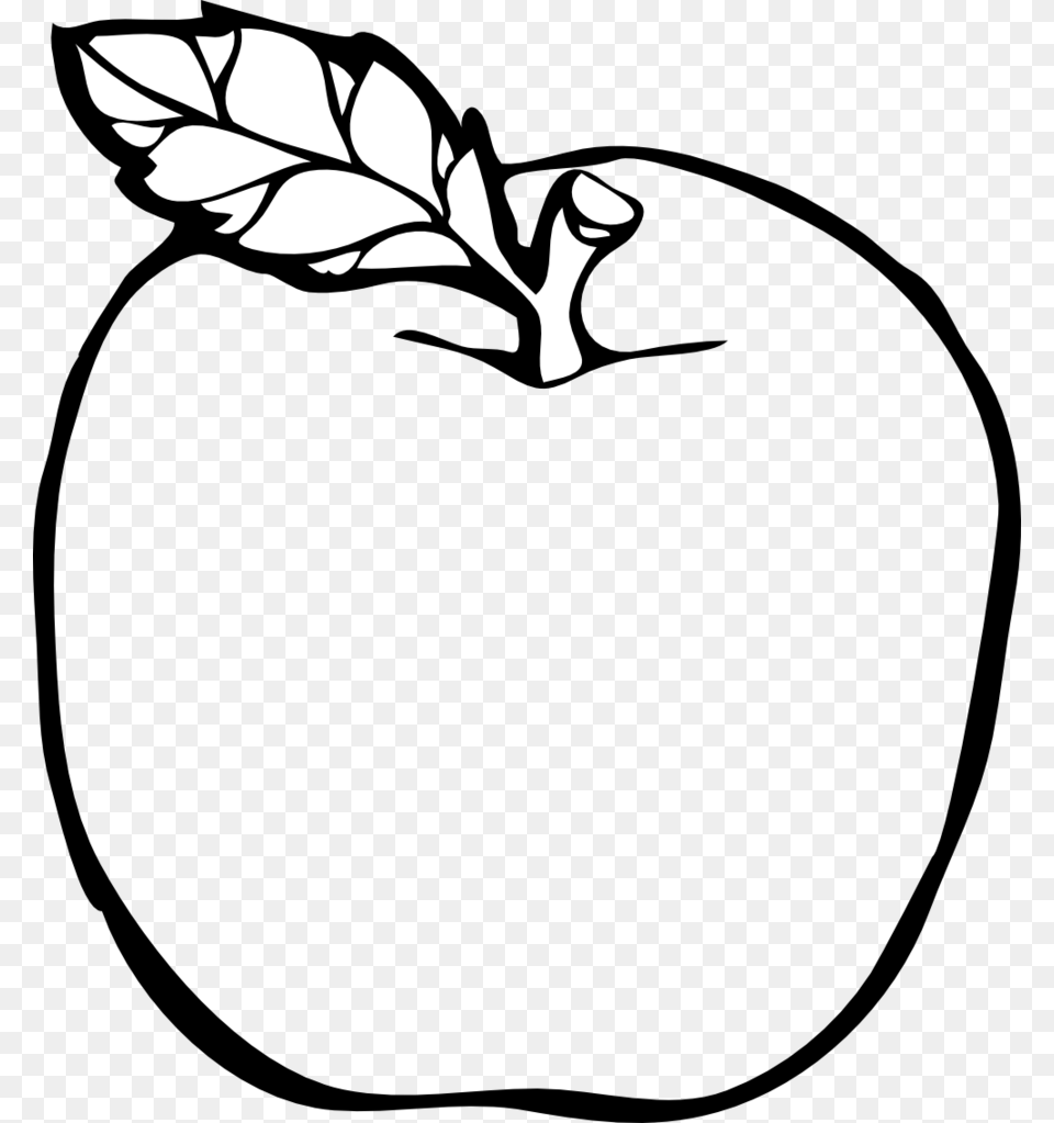 Apple Colouring, Leaf, Plant, Silhouette, Stencil Png Image