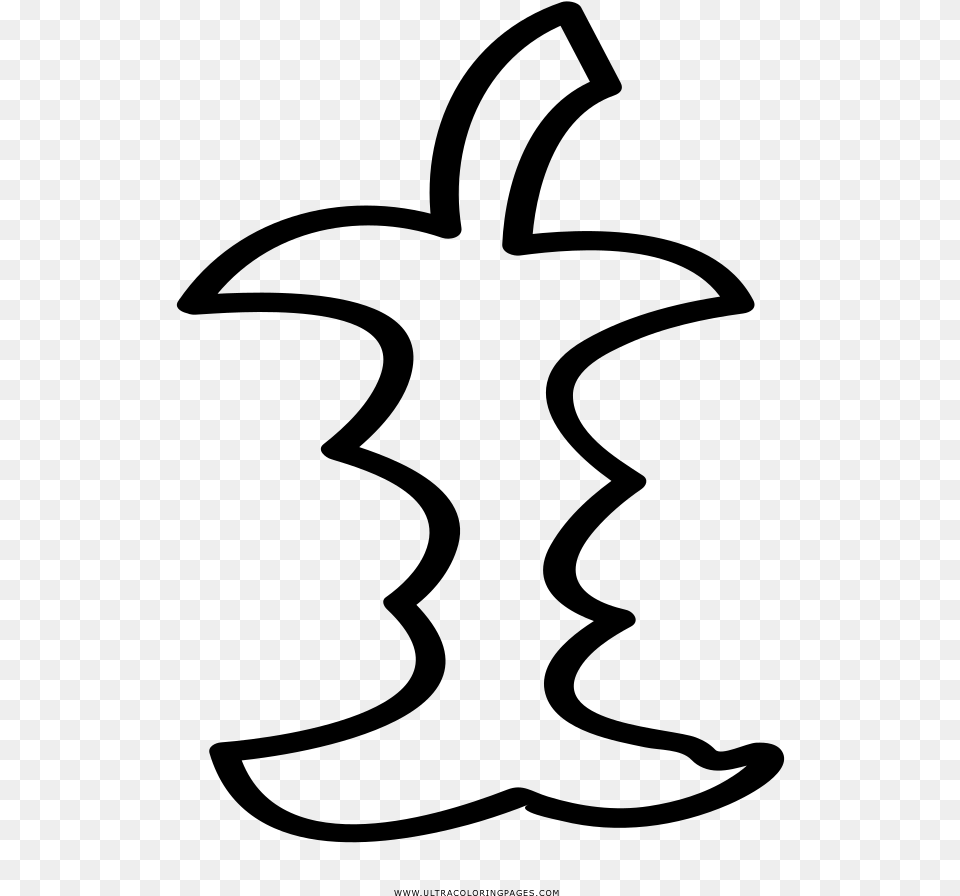 Apple Core Coloring, Gray Free Transparent Png