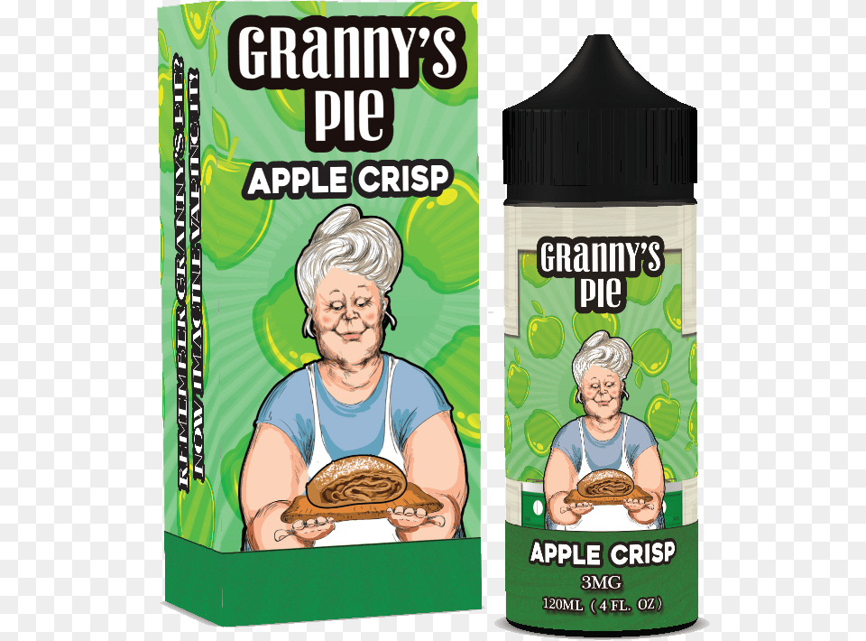 Apple Crisp Granny39s Pie 120ml E Liquid Grannys Pie E Liquid, Adult, Male, Man, Person Png