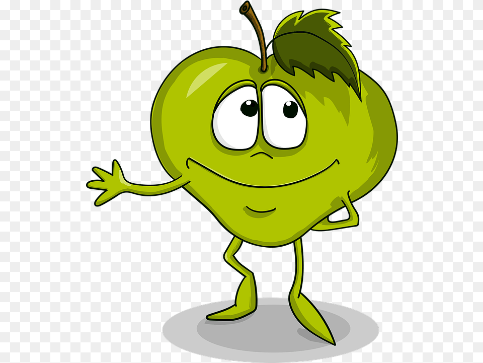 Apple Cute Smile Vector Graphic On Pixabay Imagenes De Lucuma Animada, Green, Baby, Person, Cartoon Png
