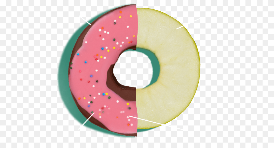 Apple Donuts Dipped In Chocolate Edible, Food, Sweets, Sprinkles Free Png