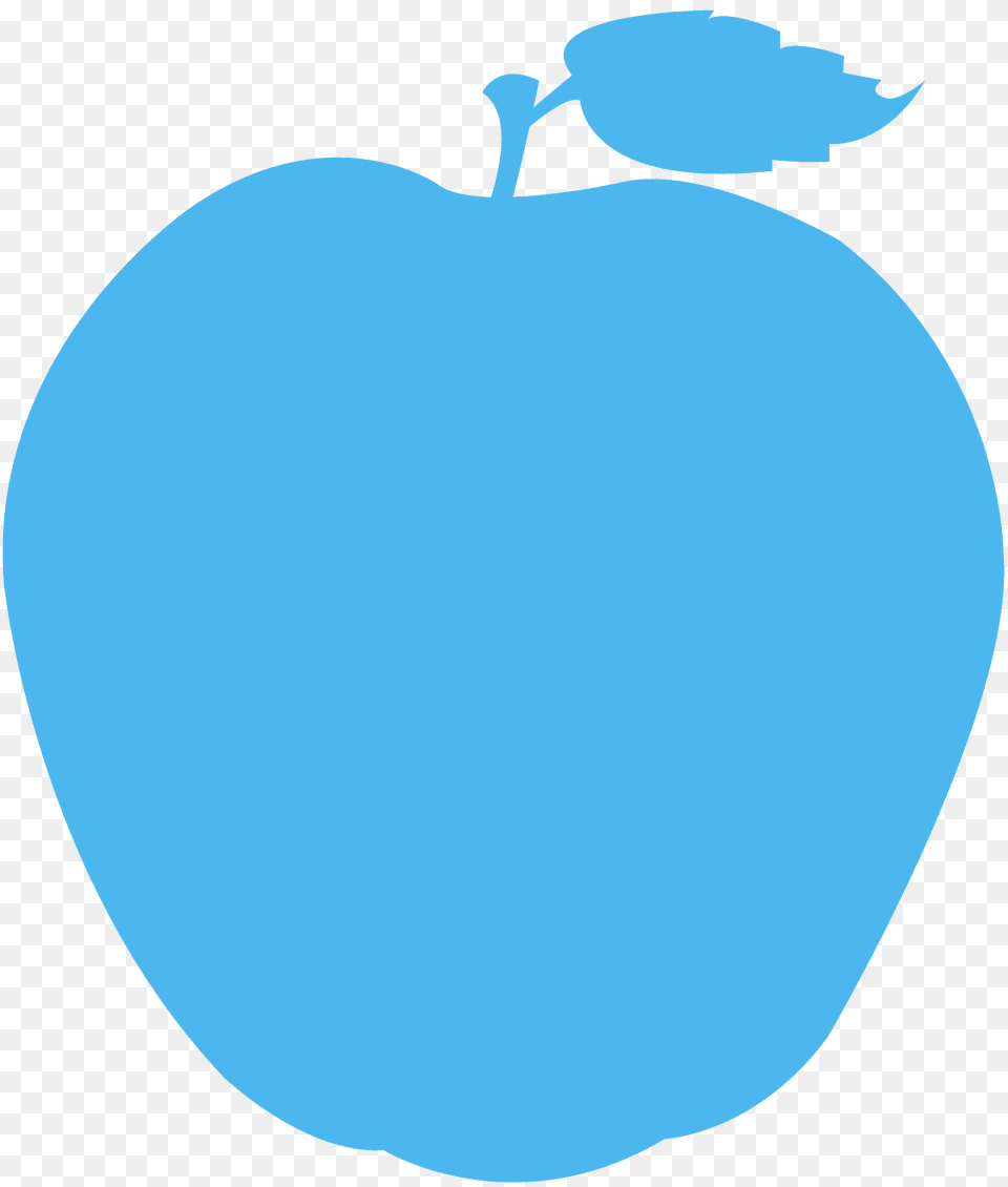 Apple Fruit With Leaf Silhouette, Plant, Produce, Food, Moon Free Png Download