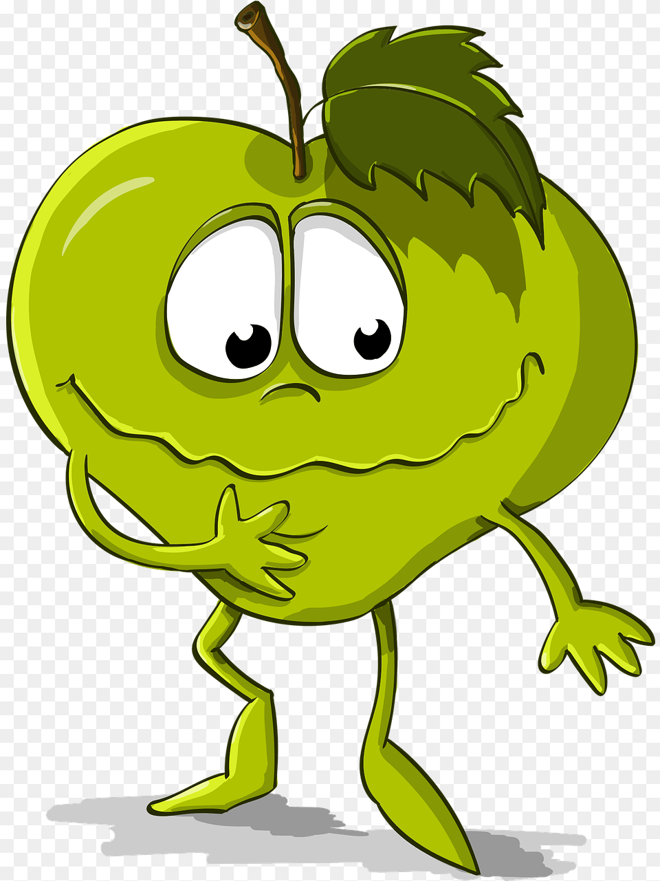 Apple Funny Smile Free Vector Graphic On Pixabay Leek Joke, Green, Baby, Person, Face Png Image
