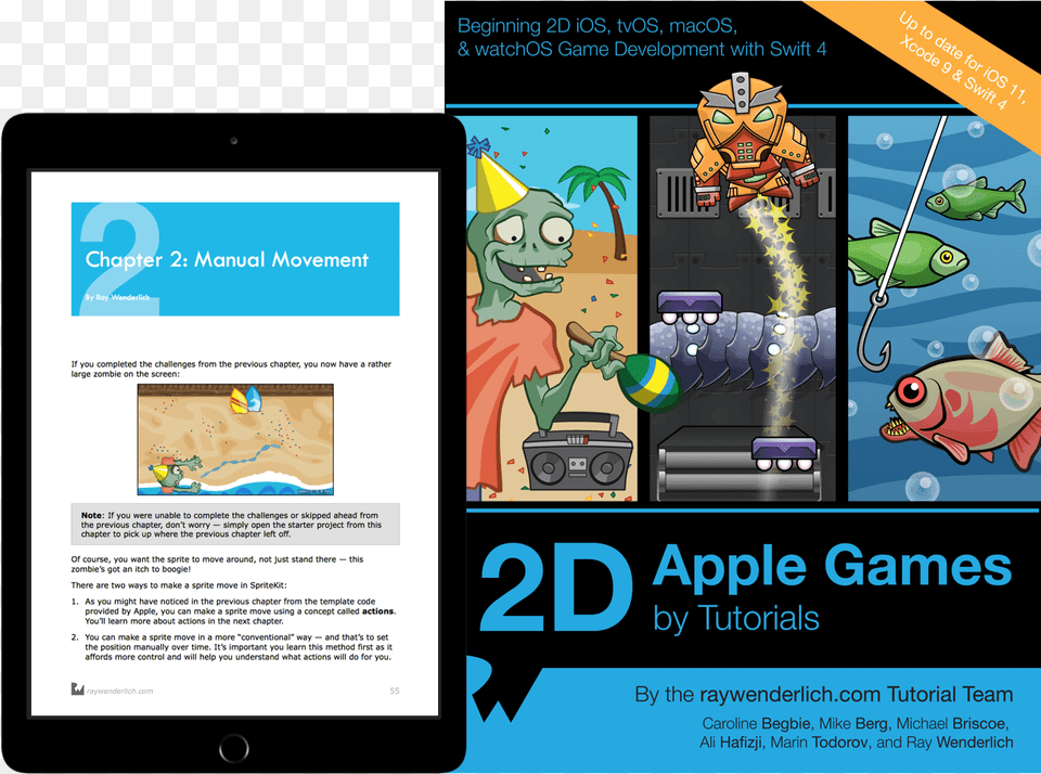 Apple Games By Tutorials Book Cover Beat Em Up Game Starter Kit Unity, Animal, Computer, Electronics, Fish Free Transparent Png