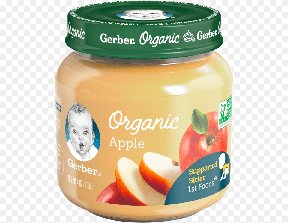 Apple Gerber Banana Baby Food, Person, Tape, Ketchup Png Image