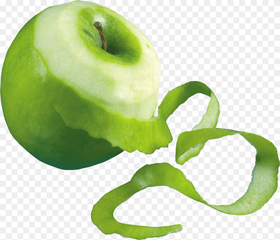 Apple Green Peeled Peeled Apple, Peel, Food, Fruit, Plant Free Png