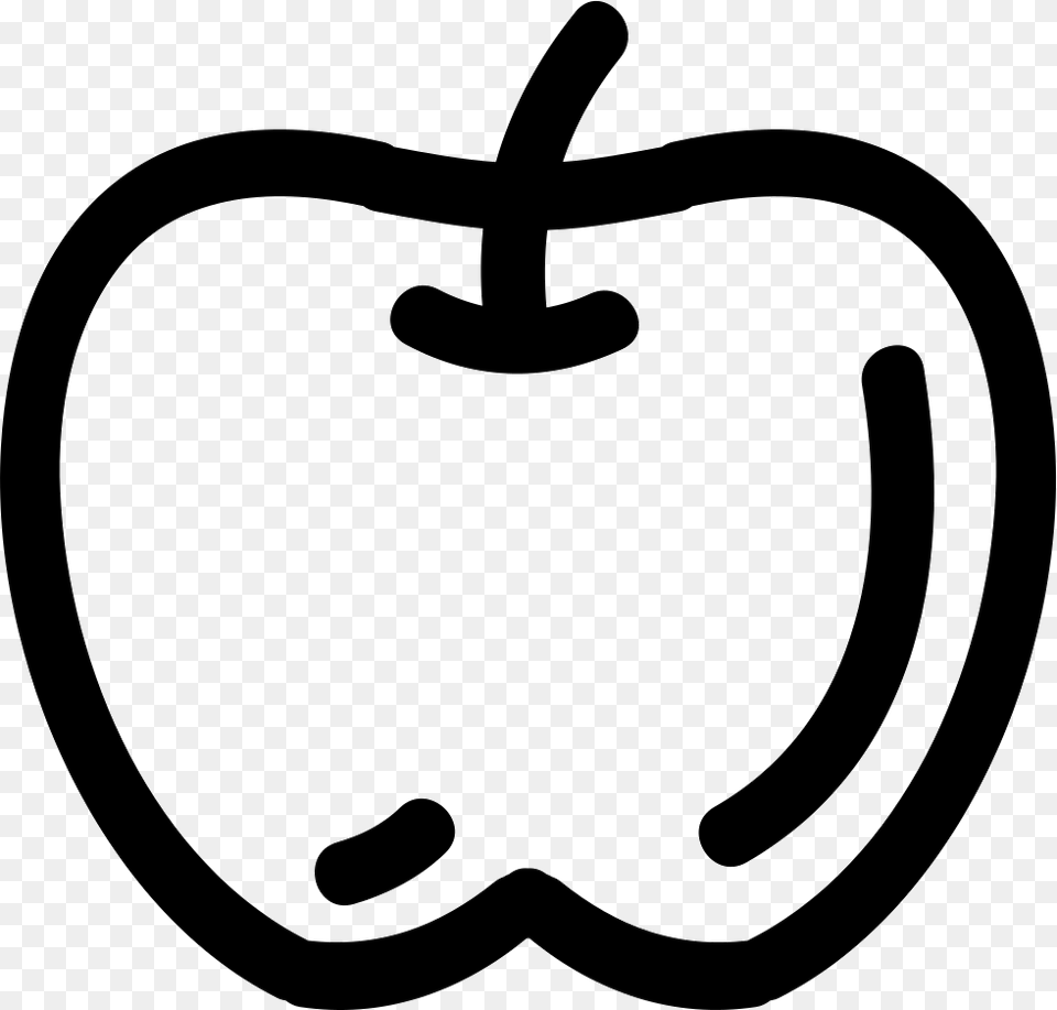 Apple Hand Drawn Fruit Outline Contorno De Manzana, Food, Plant, Produce, Stencil Png Image
