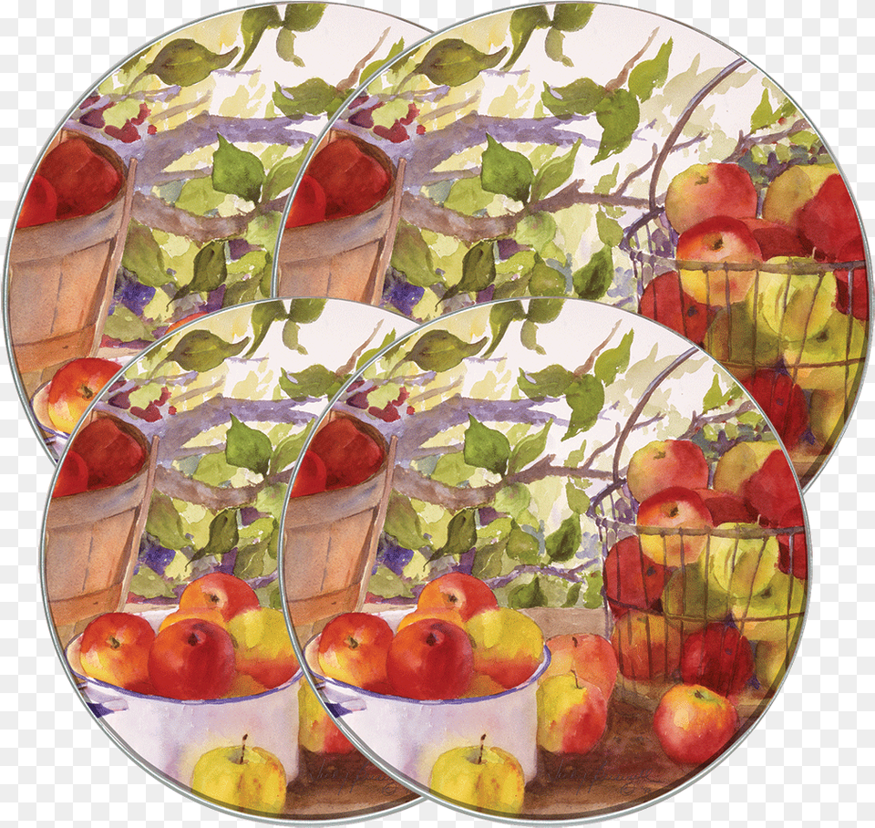 Apple Harvest 4 Pack Licensed Round Burner Kover Range Kleen Apple Harvest Round Burner Kovers, Art, Painting, Food, Fruit Free Transparent Png