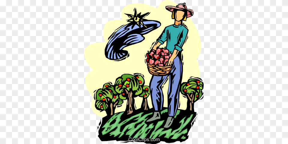 Apple Harvest Royalty Vector Clip Art Illustration, Garden, Nature, Outdoors, Gardening Free Transparent Png