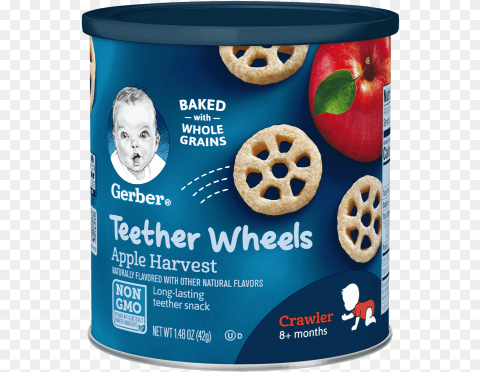 Apple Harvest Teether Wheels Gerber Teething Wheels, Baby, Person, Food, Snack Free Png