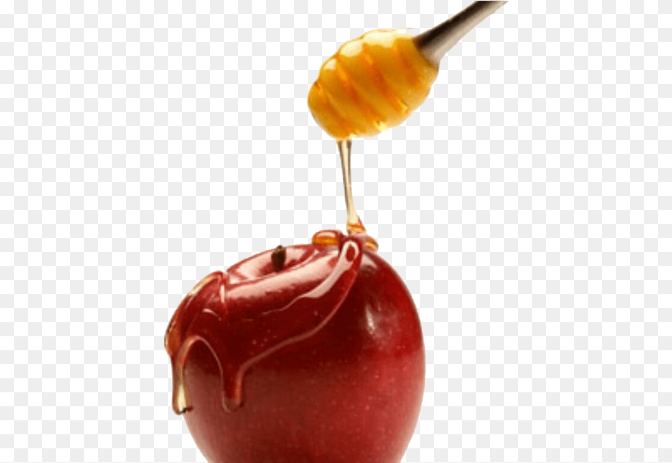 Apple Honey Transparent Apple And Honey, Food, Ketchup, Fruit, Plant Png Image