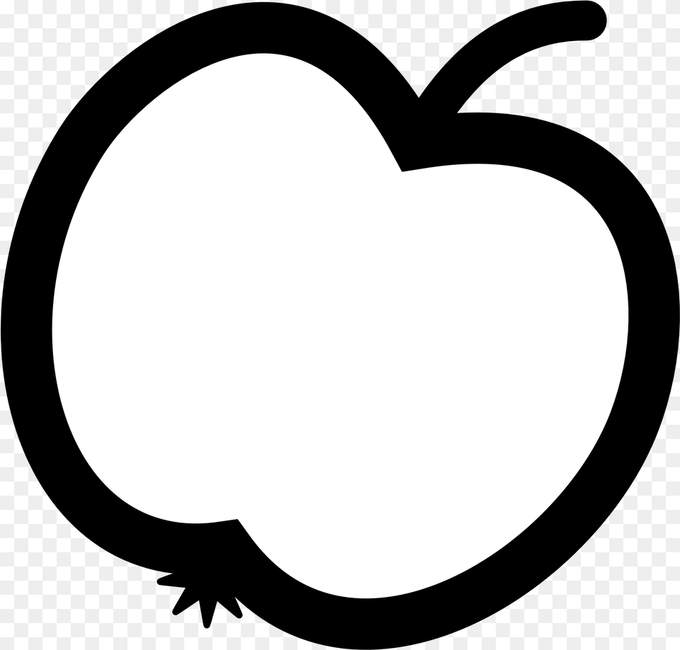 Apple Icon Black White Line Art Clip Art Apple Of Black And White, Clothing, Hat, Astronomy, Moon Png Image