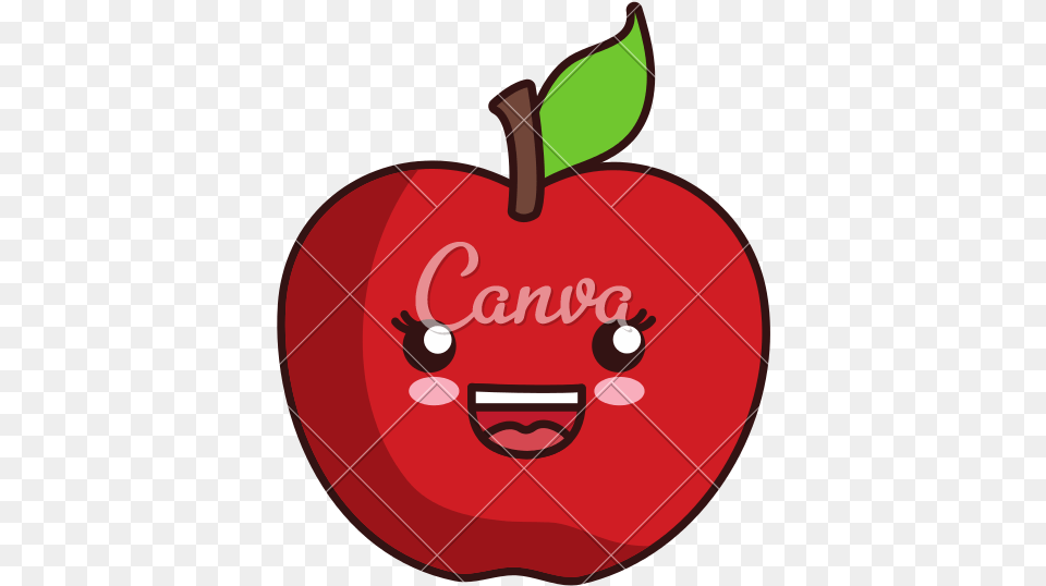 Apple Icon Vector Illustration Icons By Canva Cartoon, Food, Fruit, Plant, Produce Png Image
