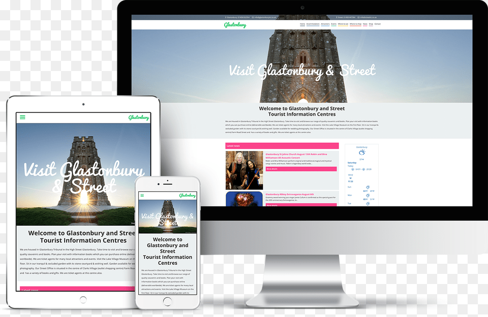 Apple Imac Ipad Pro And Iphone 6s Plus Displaying Glastonbury Tor, File, Webpage, Person, Phone Free Png