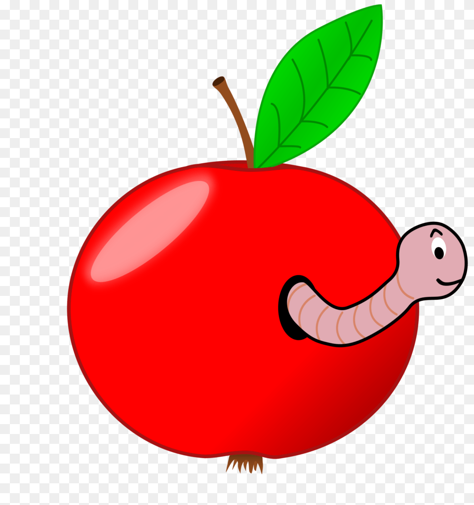 Apple In A Worm Clipart Clip Art, Food, Fruit, Plant, Produce Free Transparent Png