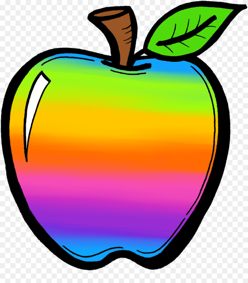 Apple Inc Clipart Minecraft Apple Pencil And In Color Rainbow Apple Clipart, Food, Fruit, Plant, Produce Png