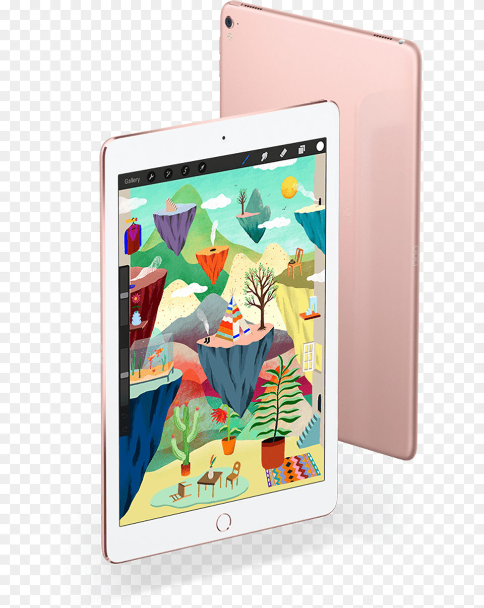 Apple Ipad Pro 97 Wi Fi Cellular 128 Go Rose, Computer, Electronics, Tablet Computer, Plant Png Image