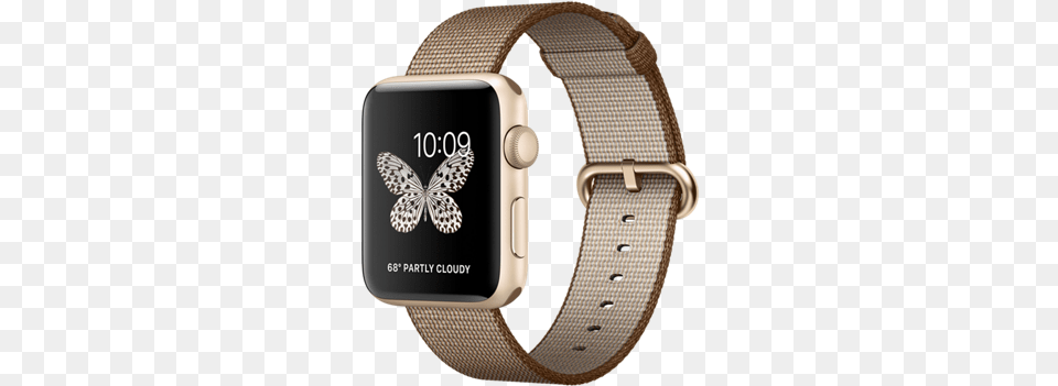 Apple Iwatch Mnpp2 Series 2 42mm Gold Woven Nylon Apple Watch Serie 2, Wristwatch, Arm, Body Part, Person Free Png Download