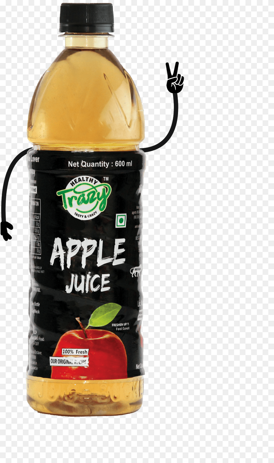 Apple Juice Trazy Juices Plastic Bottle, Beverage, Cooking Oil, Food, Cosmetics Png