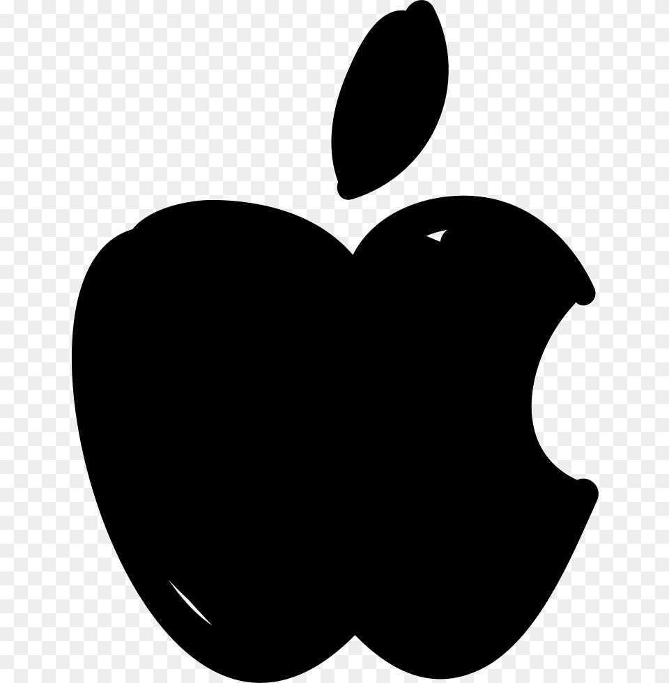 Apple Logo Comments Icono De Apple, Silhouette, Stencil, Food, Fruit Free Png