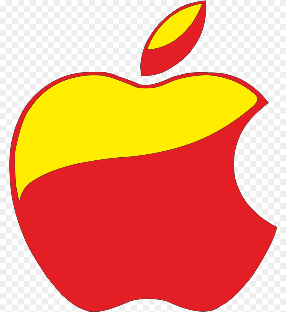 Apple Logo Red Yellow, Food, Fruit, Plant, Produce Free Png Download