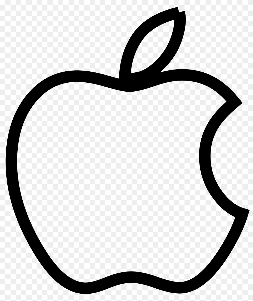 Apple Logo Hollow, Gray Png Image