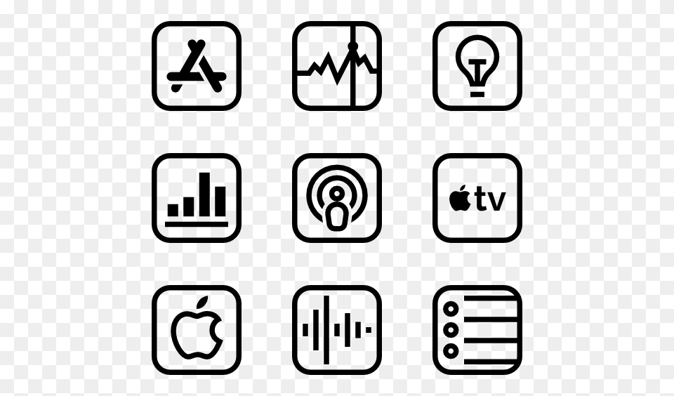 Apple Logo Icon Packs, Gray Free Png
