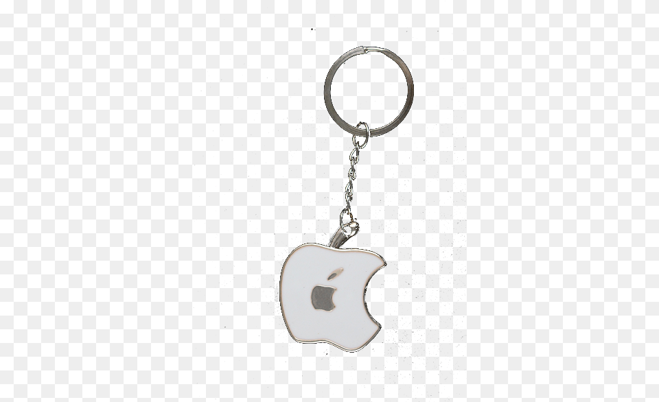 Apple Logo Keychain White Keychain, Accessories, Earring, Jewelry, Necklace Free Png Download