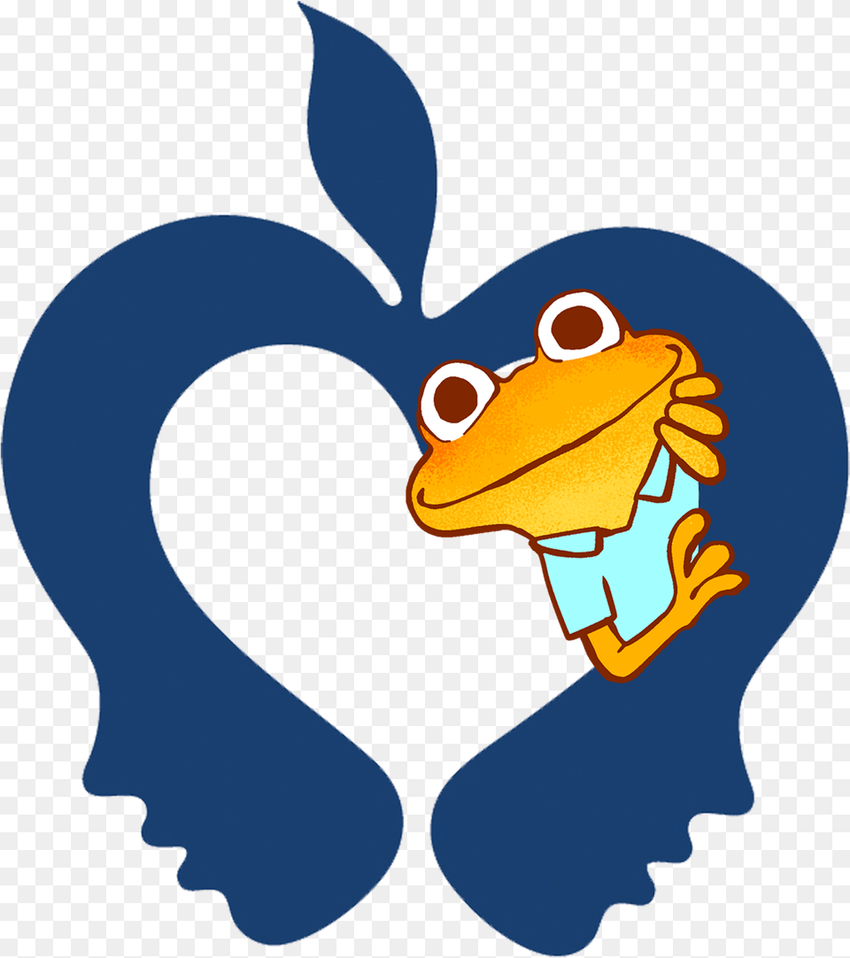 Apple Logo With Frog Peeking Through Schaumburg School District 54, Cartoon Png Image