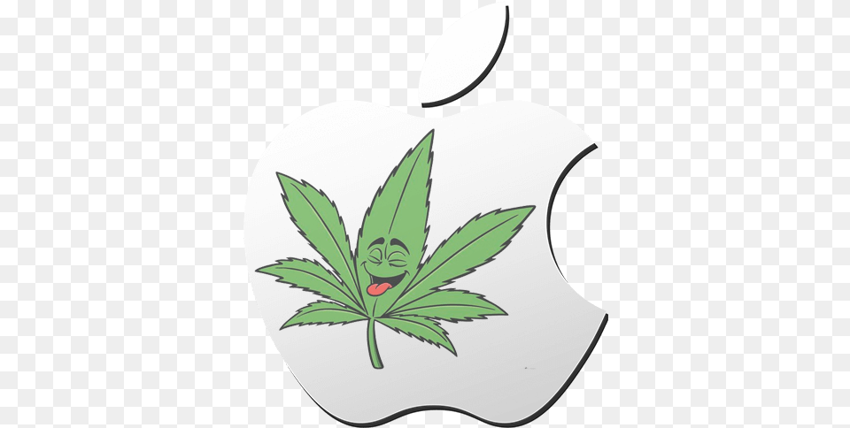 Apple Logo With Weed, Leaf, Plant, Herbal, Herbs Free Png Download