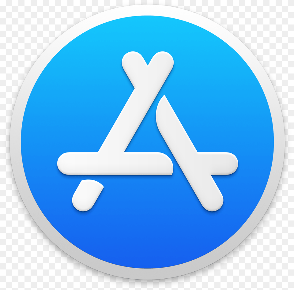 Apple Mac App Store Logo, Sign, Symbol, Road Sign, Disk Free Transparent Png
