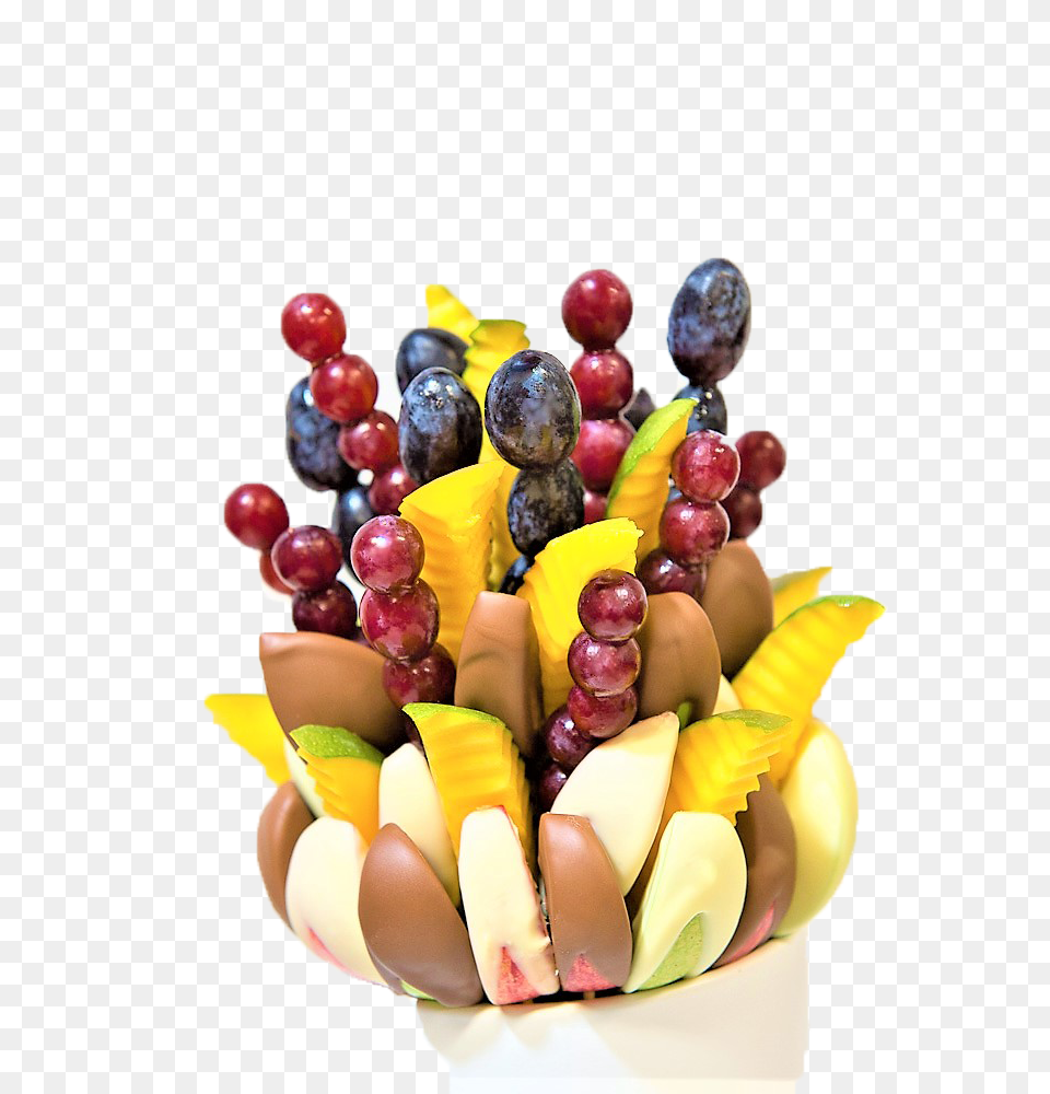 Apple Mango Delight Vase Fruity Bouquets, Food, Fruit, Grapes, Plant Free Png Download