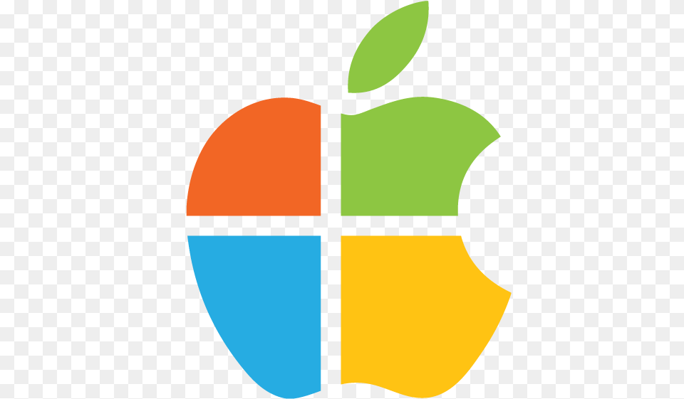 Apple Microsoft2 Windows And Apple Together, Logo, Cross, Symbol Free Png Download