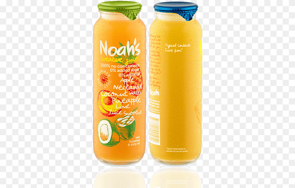 Apple Nectarine Coconut Water Pineapple And Lime Noahs Juices, Beverage, Juice, Orange Juice, Alcohol Free Png