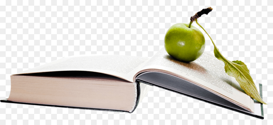 Apple On Book Image, Food, Fruit, Plant, Produce Free Png Download