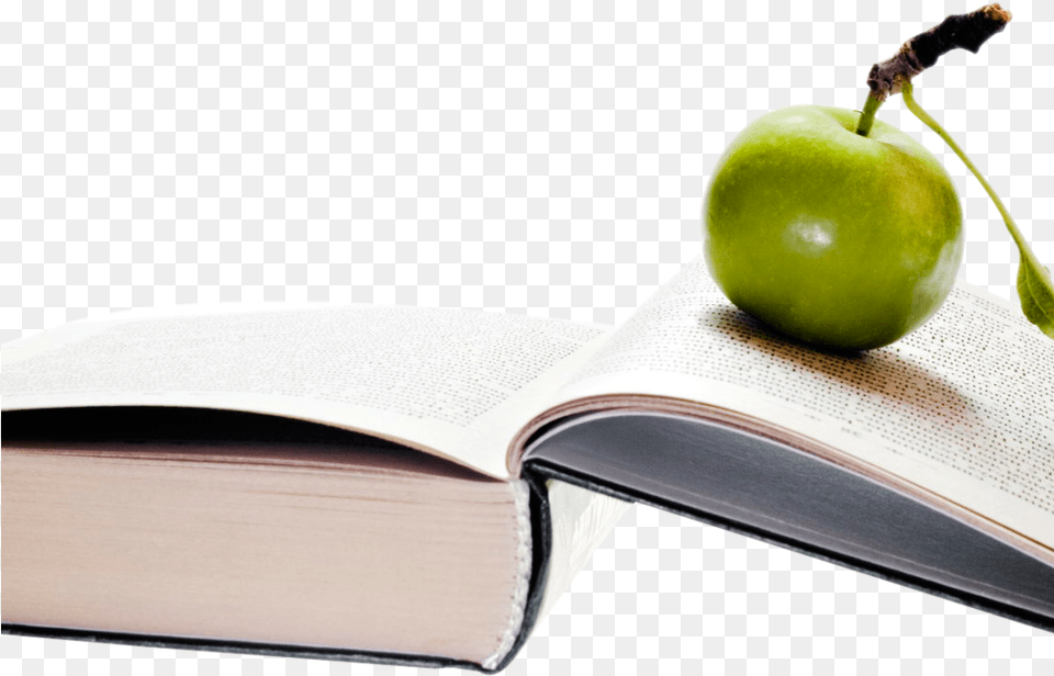 Apple On Book Image Granny Smith, Food, Fruit, Plant, Produce Free Png Download