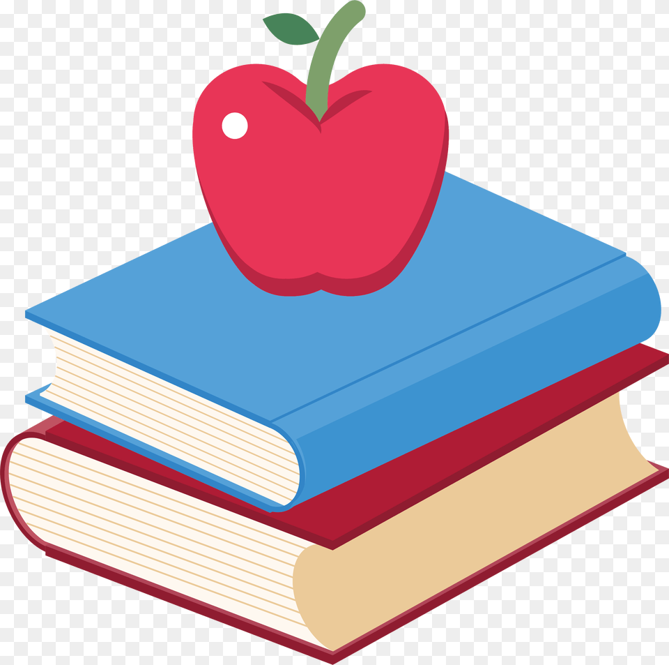 Apple On Books Clipart, Book, Publication, Dynamite, Weapon Free Png Download