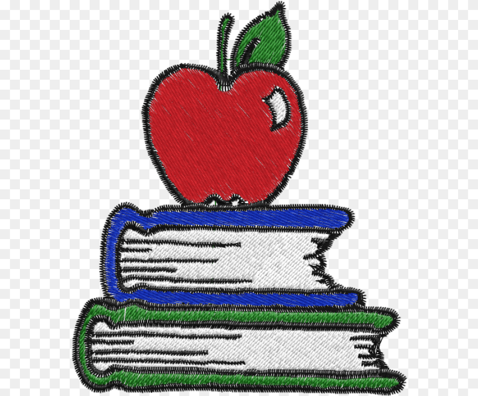 Apple On Books Clipart, Food, Fruit, Plant, Produce Free Png Download