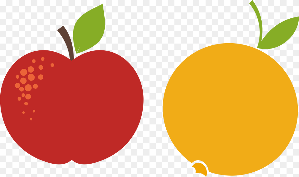 Apple Orange Red Apple And Orange Clipart, Food, Fruit, Plant, Produce Free Png Download