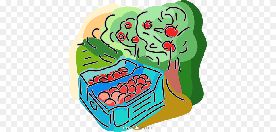 Apple Orchard Royalty Vector Clip Art Illustration, Food, Fruit, Plant, Produce Free Png Download
