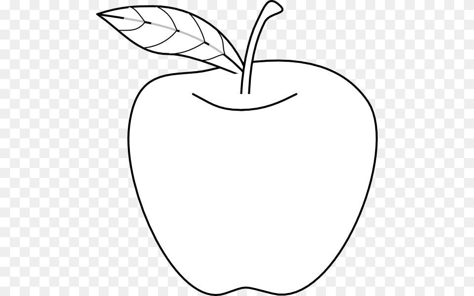 Apple Outline, Food, Fruit, Plant, Produce Free Png Download