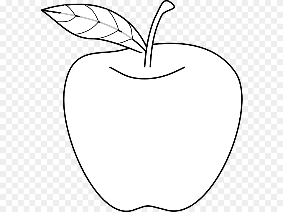 Apple Outline Drawing Apple Outline, Plant, Produce, Fruit, Food Free Png