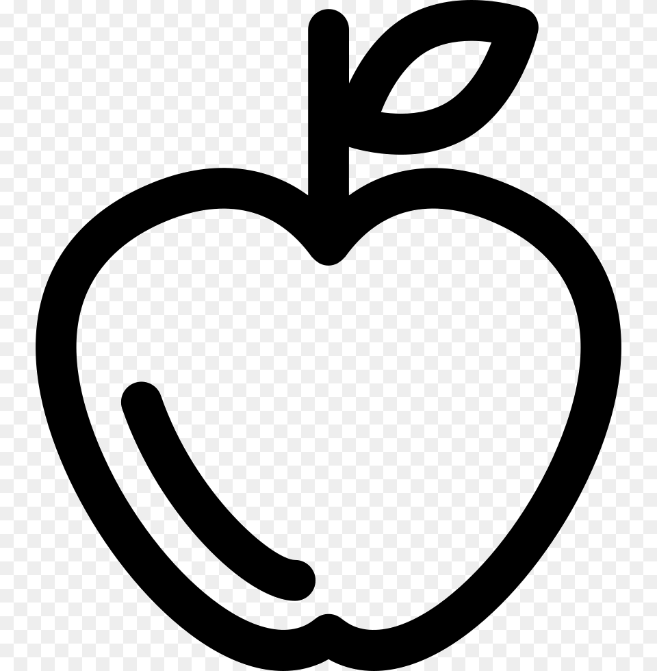 Apple Outline Icone, Food, Fruit, Plant, Produce Free Png