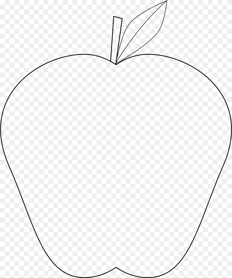 Apple Outline Line Art, Gray Free Png Download