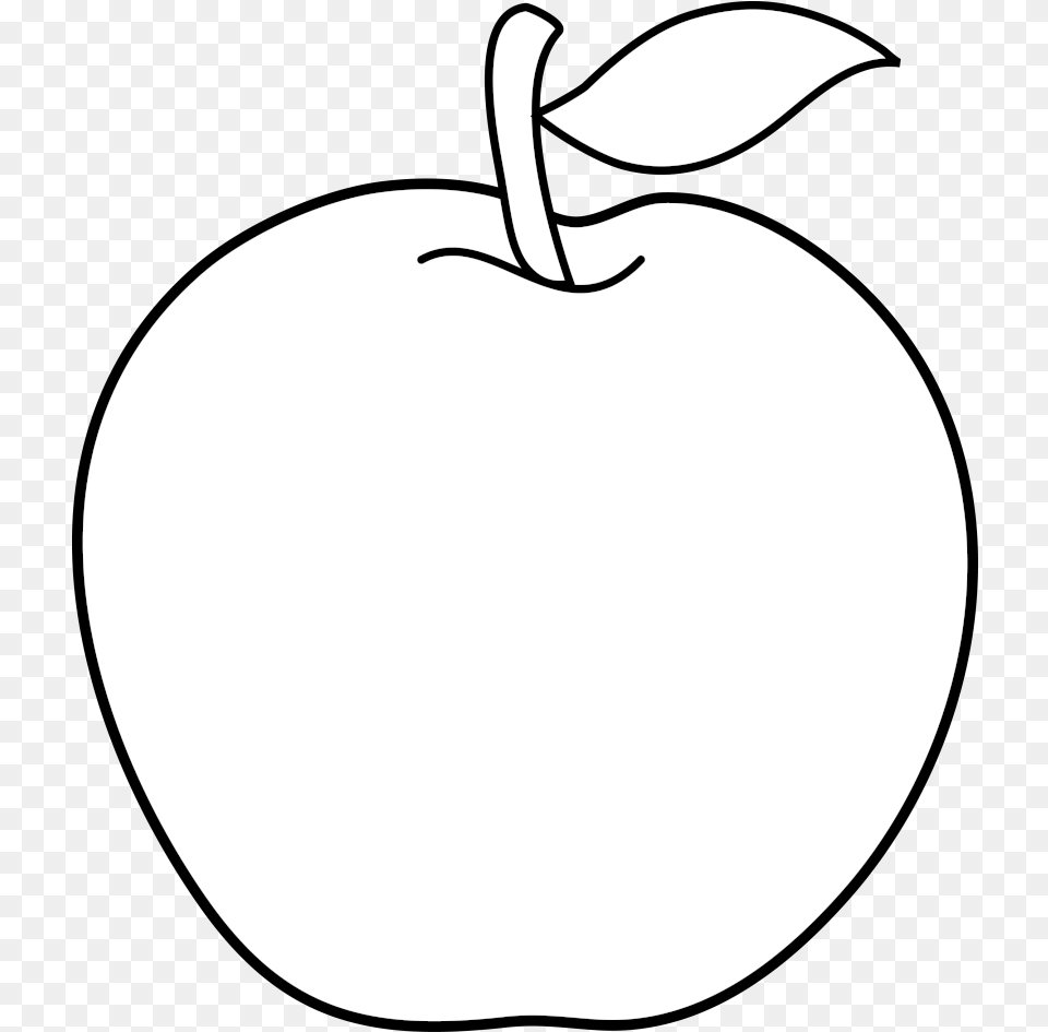 Apple Outline Transparent Cartoon Transparent Apple Outline, Plant, Produce, Fruit, Food Free Png Download